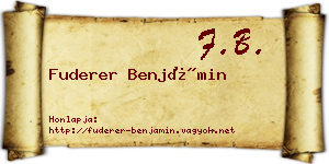 Fuderer Benjámin névjegykártya